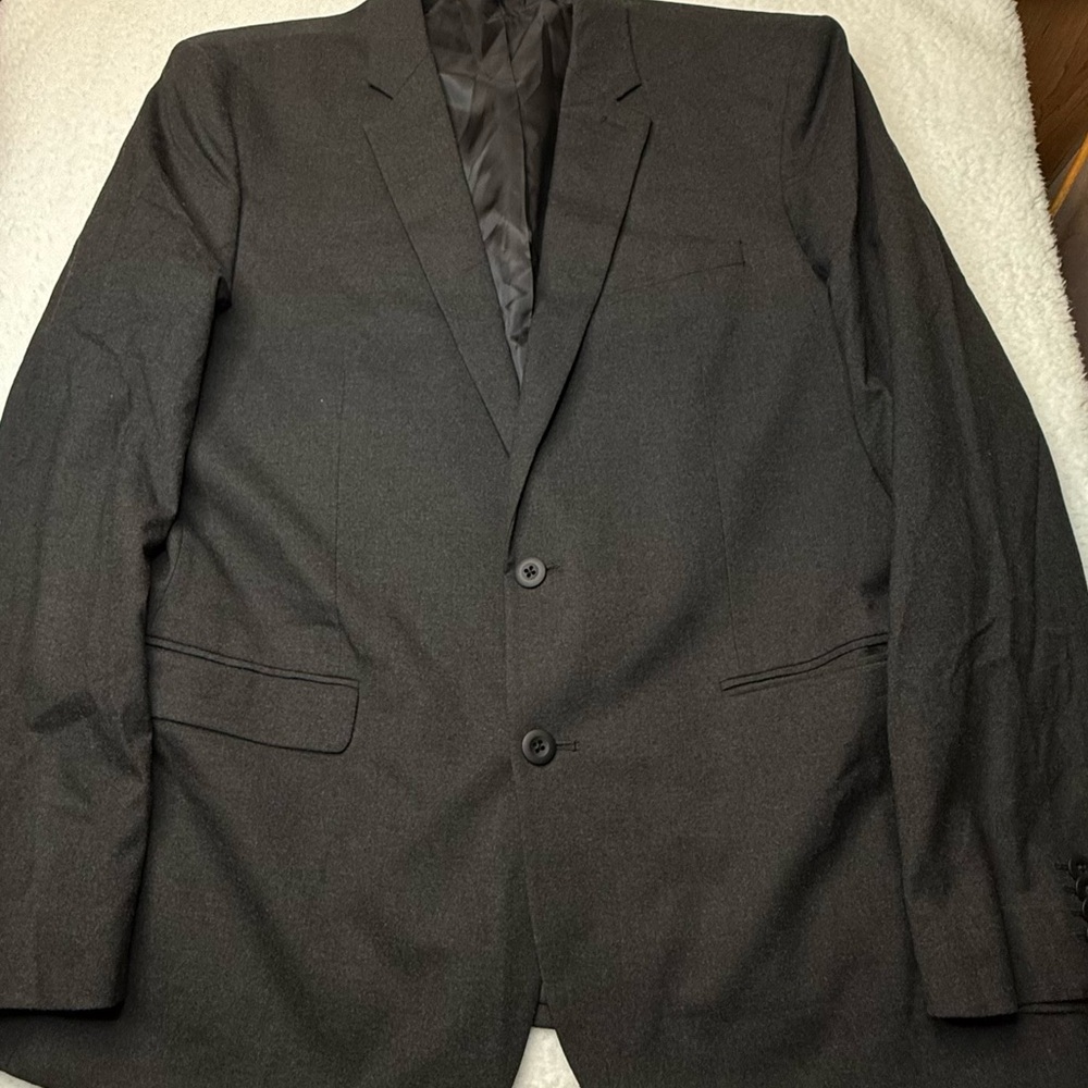 Express Grey Men's Button Front Blazer‎ Slim Fit Sz L Business Casual Formal